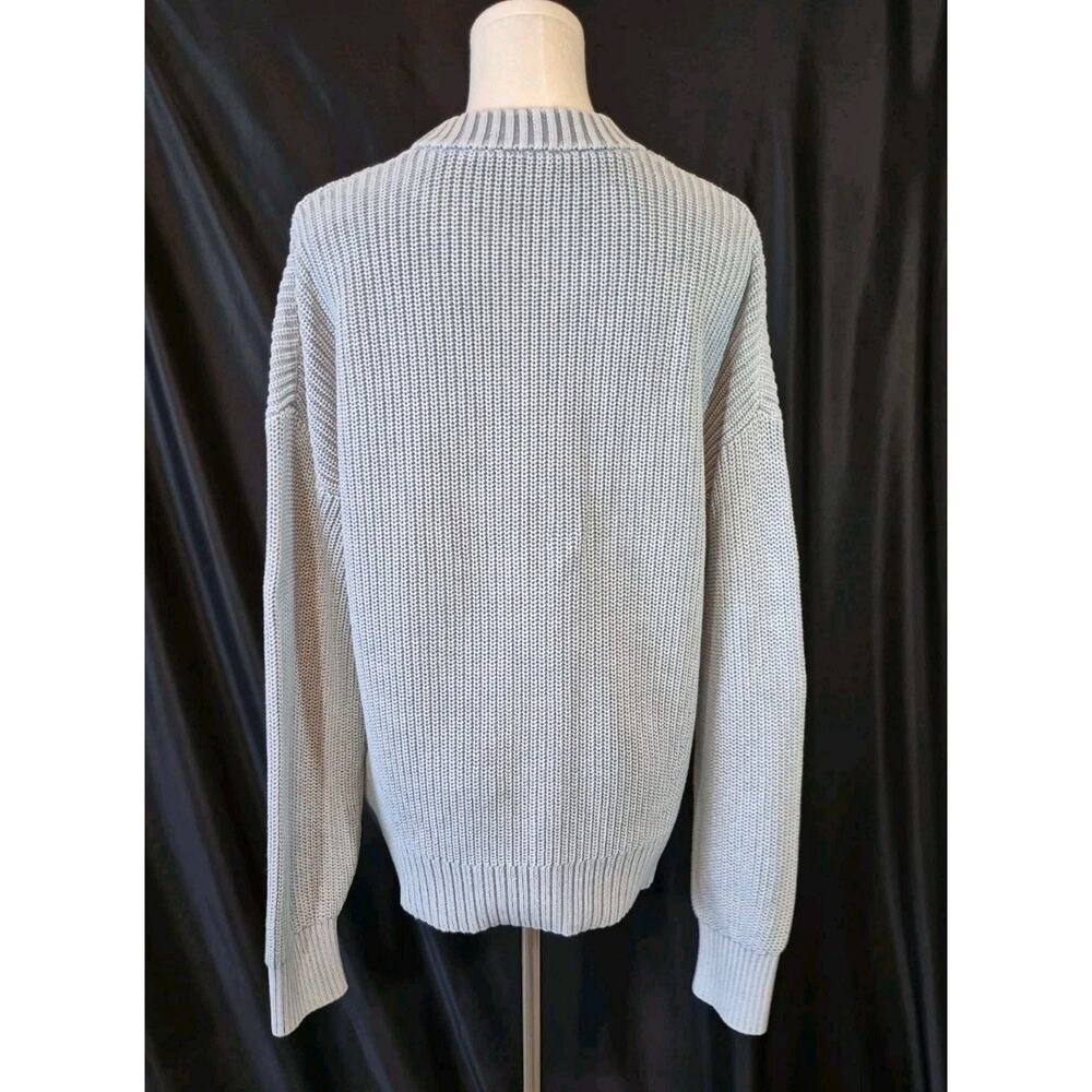 Faherty Sunwashed Fisherman Tradewinds Gray Organic Cotton Sweater Medium - Picture 7 of 9